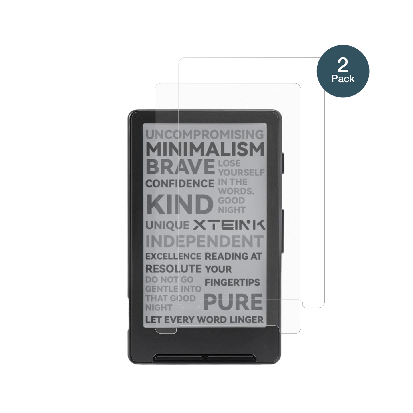 XteinkX4 eReader mit aufgebrachter dipos Panzerfolie, die lästige Fingerabdrücke minimiert