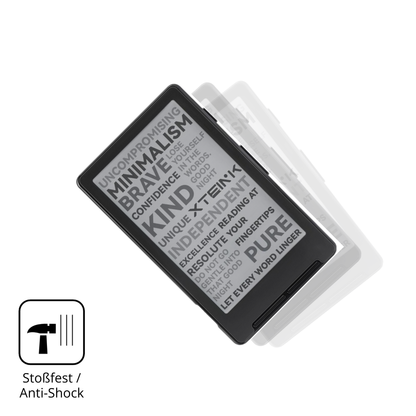 Schutz gegen Kratzer auf dem Xteink X4 eReader Glas durch Schlüssel, Stöße gegen die Tischkante oder Stürze