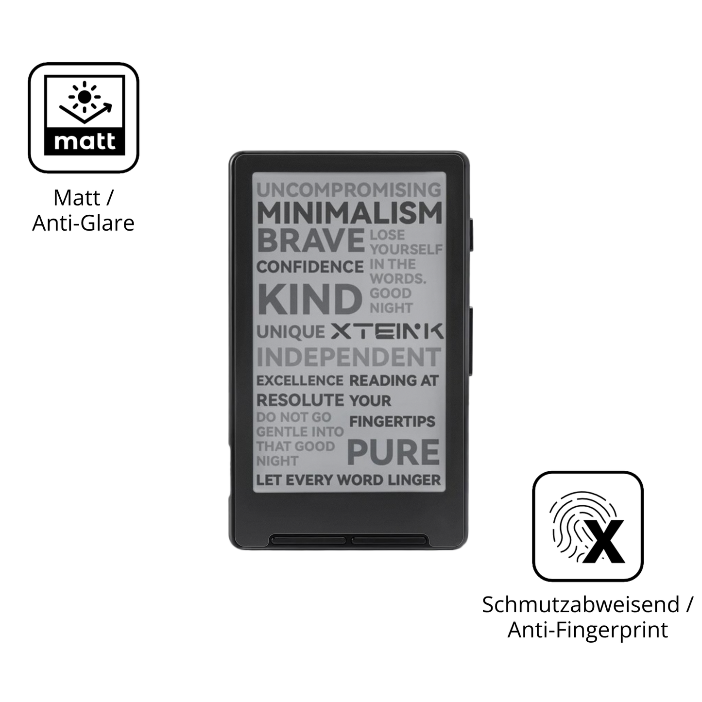 9H Hartbeschichtete, flexible Folie passend zugeschnitten für Xteink X4 eReader