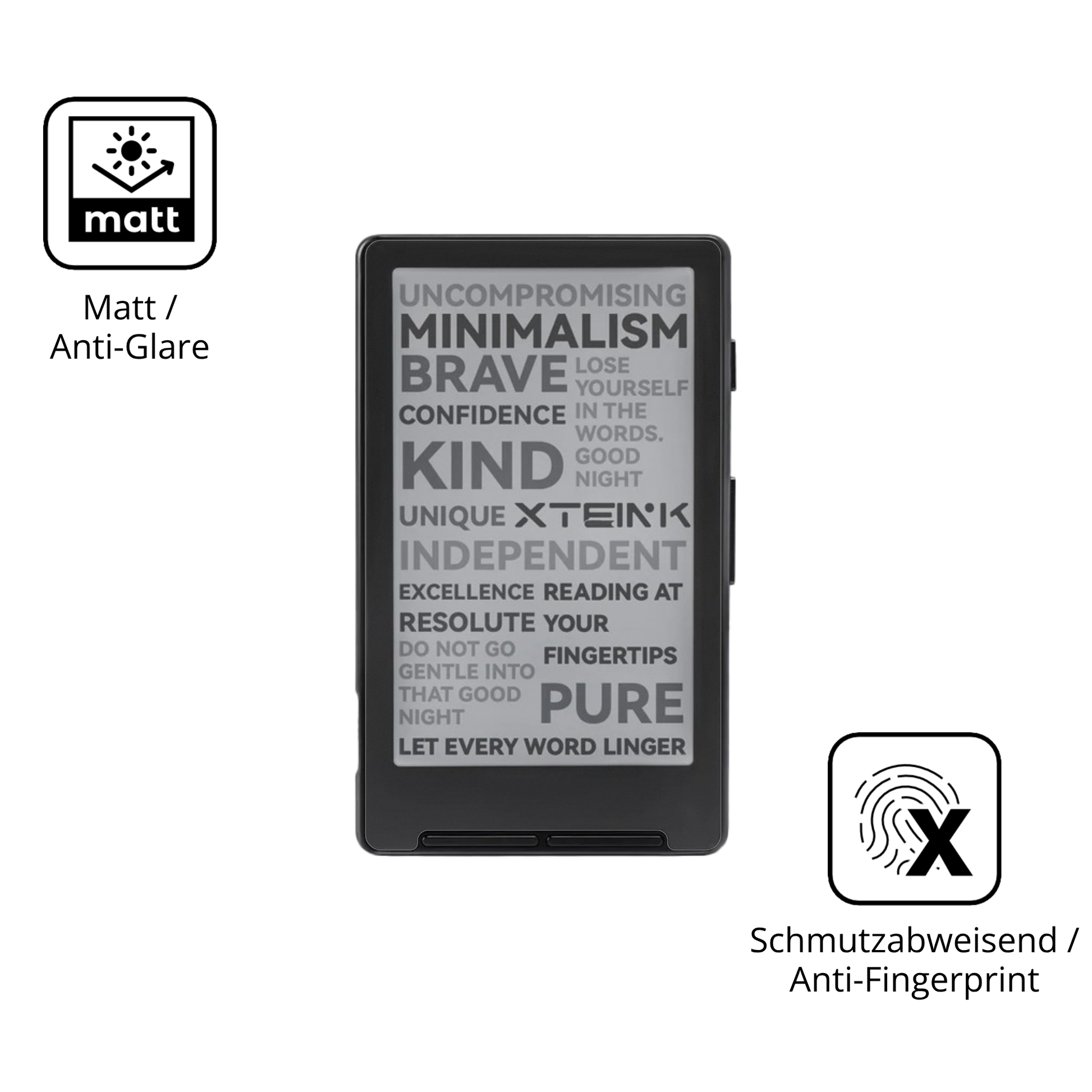 9H Hartbeschichtete, flexible Folie passend zugeschnitten für Xteink X4 eReader