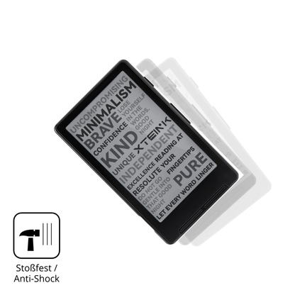 Schutz gegen Kratzer auf dem Xteink X4 eReader Glas durch Schlüssel, Stöße gegen die Tischkante oder Stürze