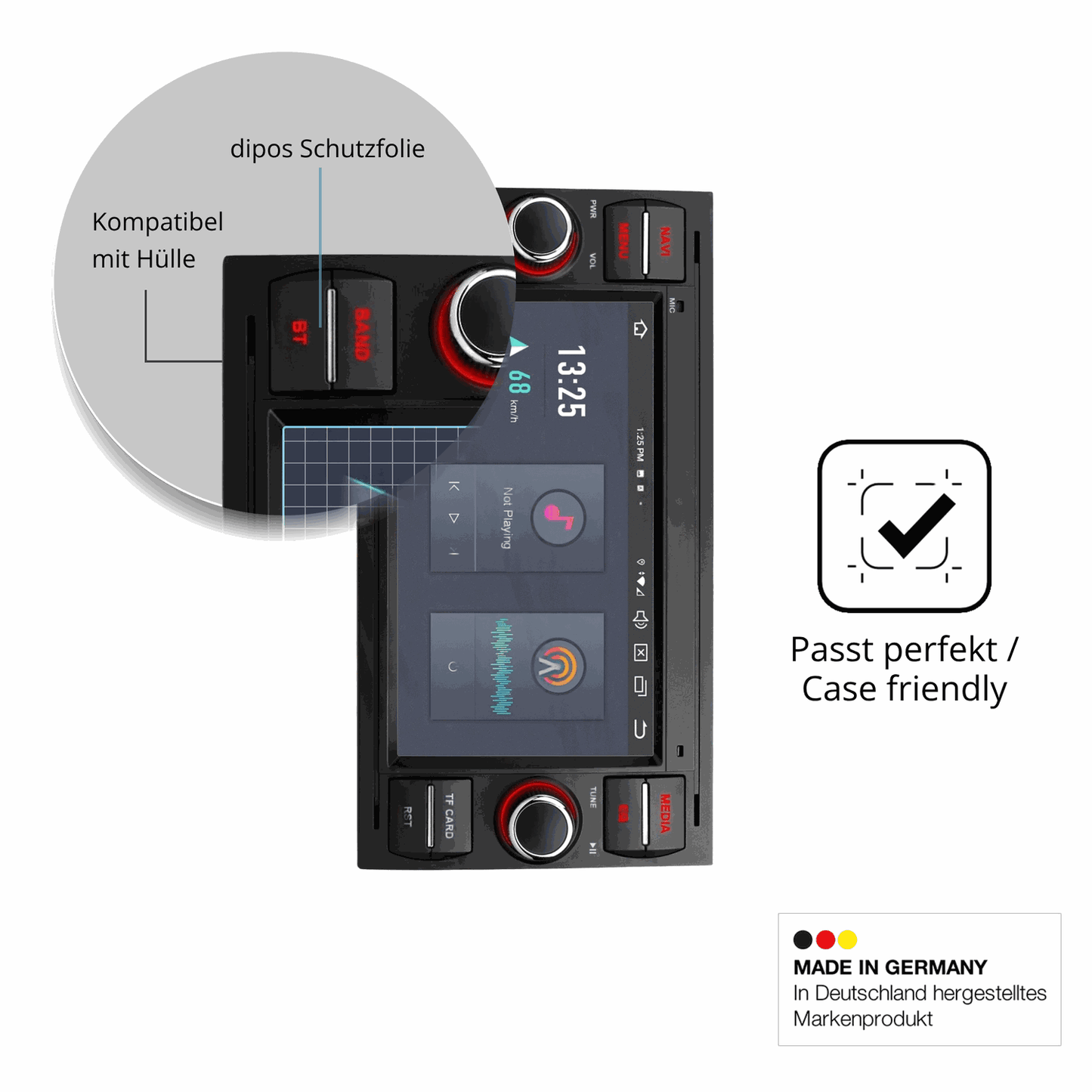 2x Screen Protector for Xtrons PX72QSFBL 7 Zoll Protection Anti Glare dipos