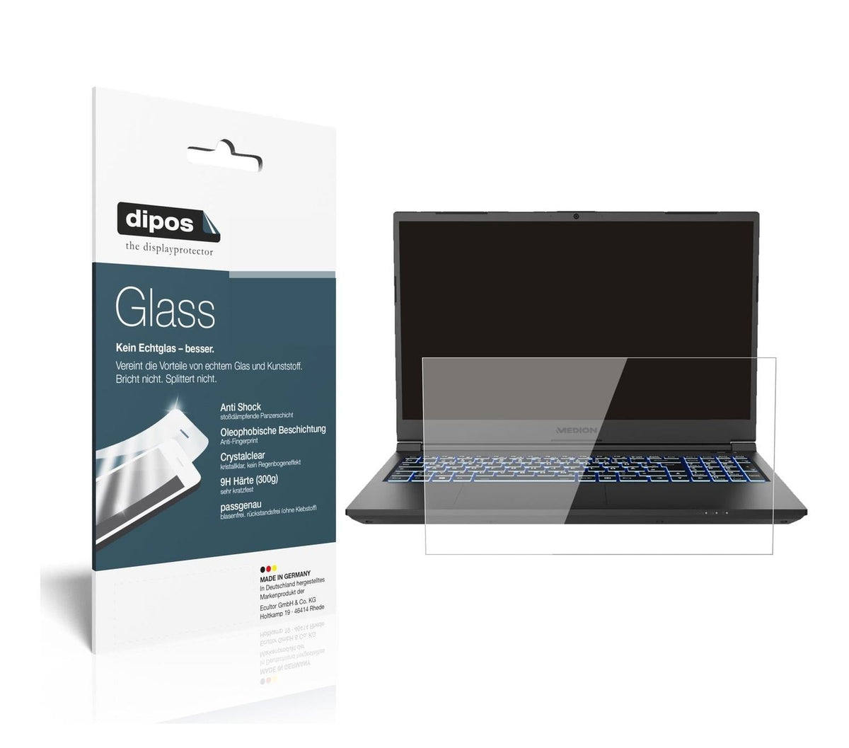 9H Clear Screen Protector for Medion Erazer Crawler E10 – Shatterproof, Crystal Clear