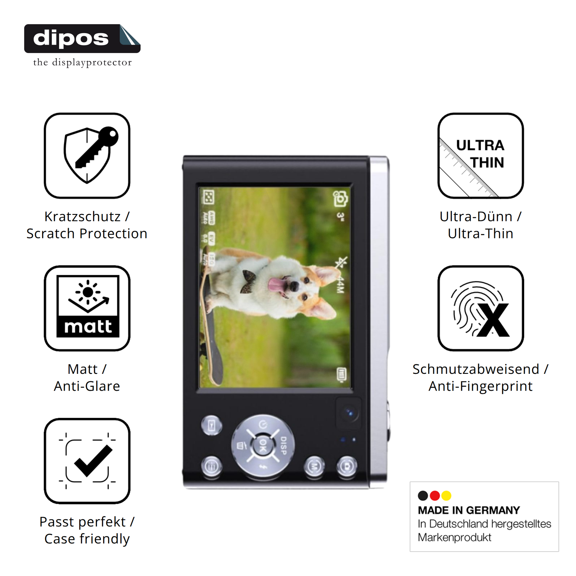 Displayschutz hergestellt in Deutschland, höchste Qualität made in Germany