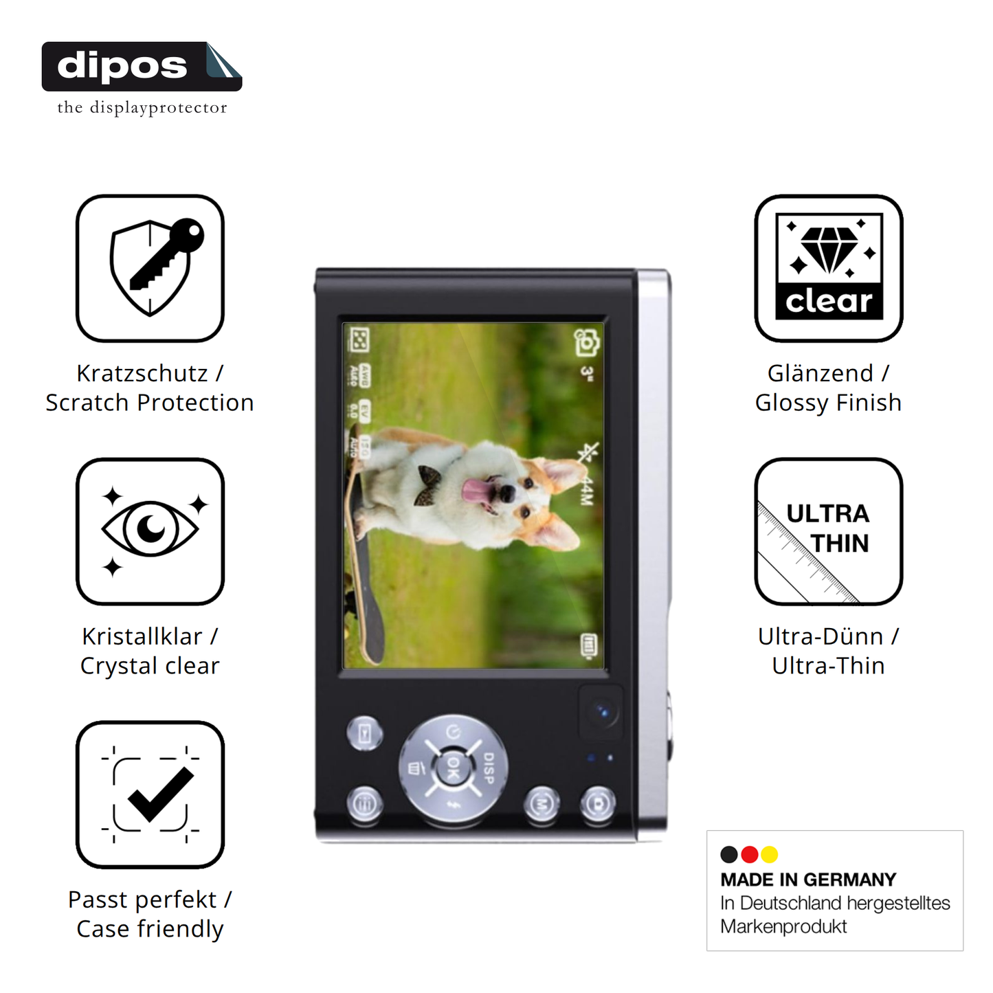 Displayschutz hergestellt in Deutschland, höchste Qualität made in Germany