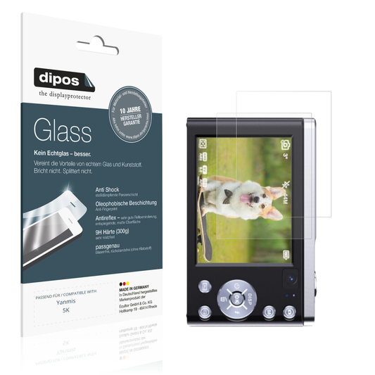 Matte Displayschutzfolie von dipos passend für Yanmis 5K, 9H kratzfest und blasenfrei montiert