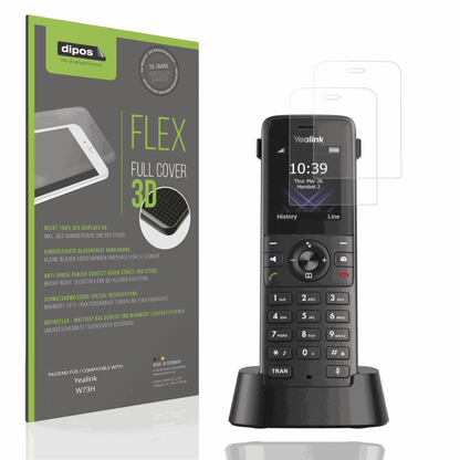 Matte Displayschutzfolie von dipos passend für Yealink W73H, 100% Displayabdeckung und blasenfreie Montage