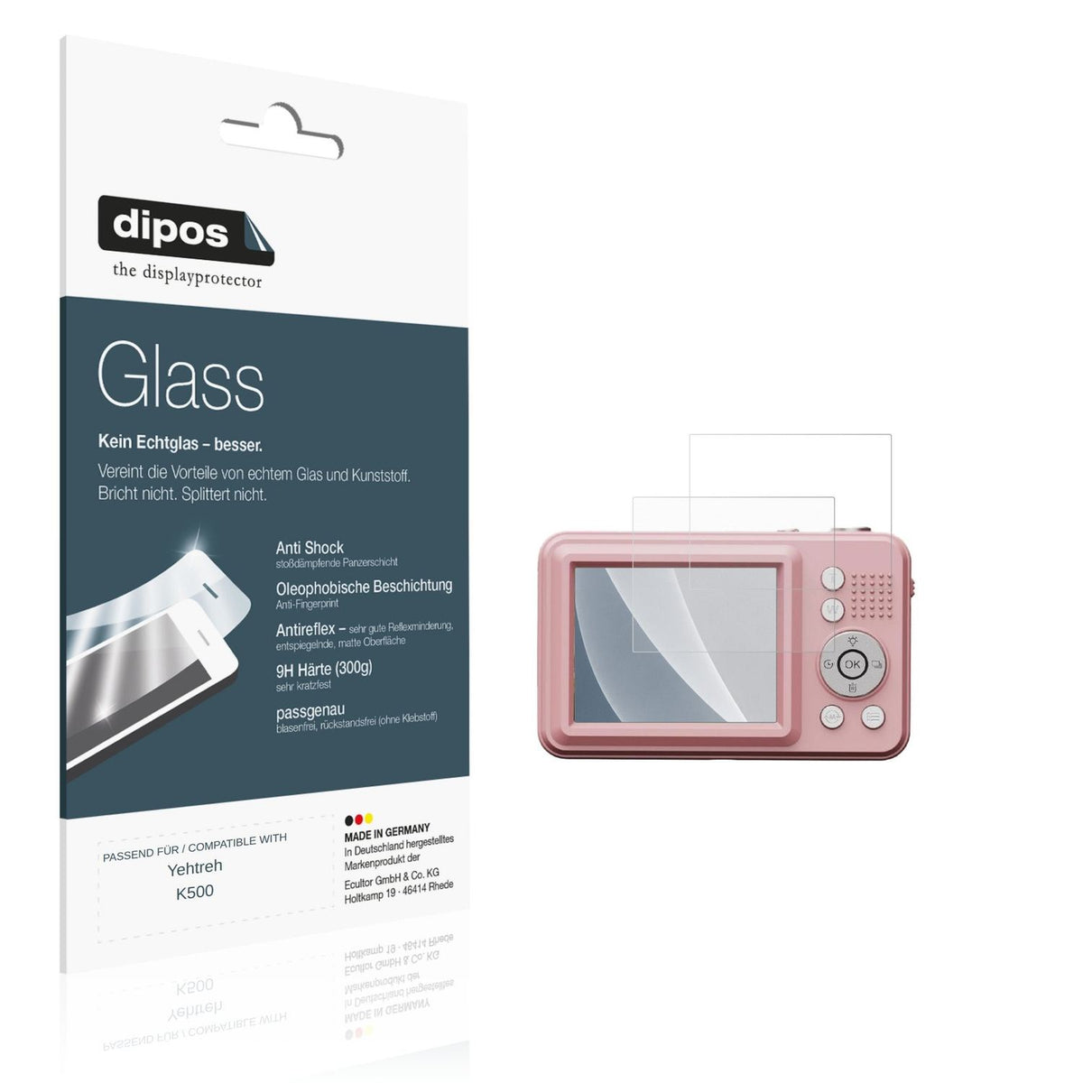 2x Screen Protector for Yehtreh K500 matte Flexible Glass 9H dipos