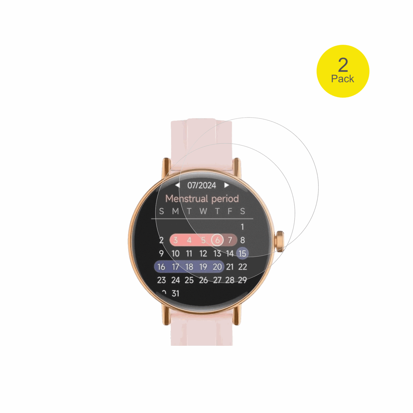 YoeverSmartwatch 1.27 Zoll mit aufgebrachter dipos Flex Schutzfolie, glasklare Darstellung ohne Einschränkungen