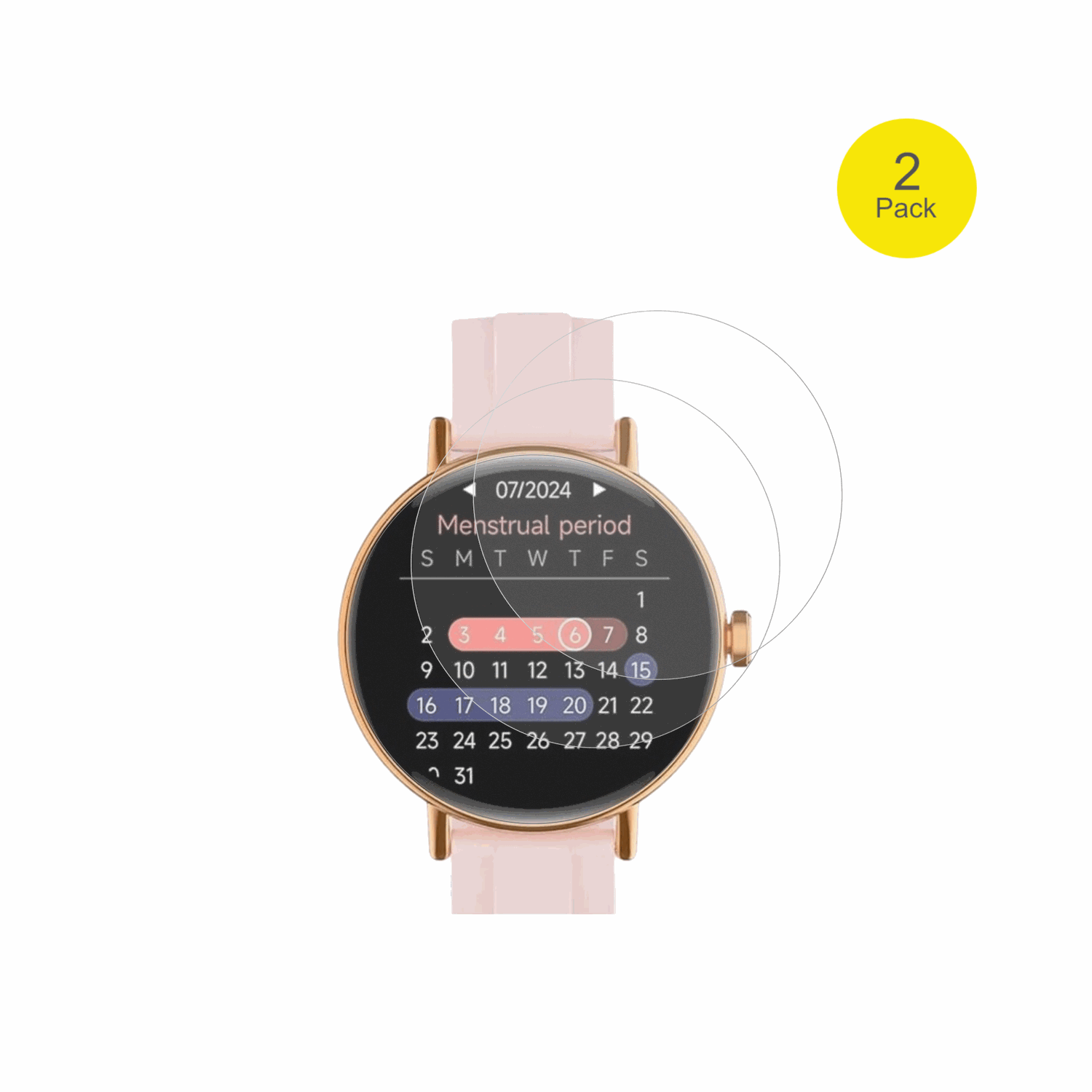 YoeverSmartwatch 1.27 Zoll mit aufgebrachter dipos Flex Schutzfolie, glasklare Darstellung ohne Einschränkungen