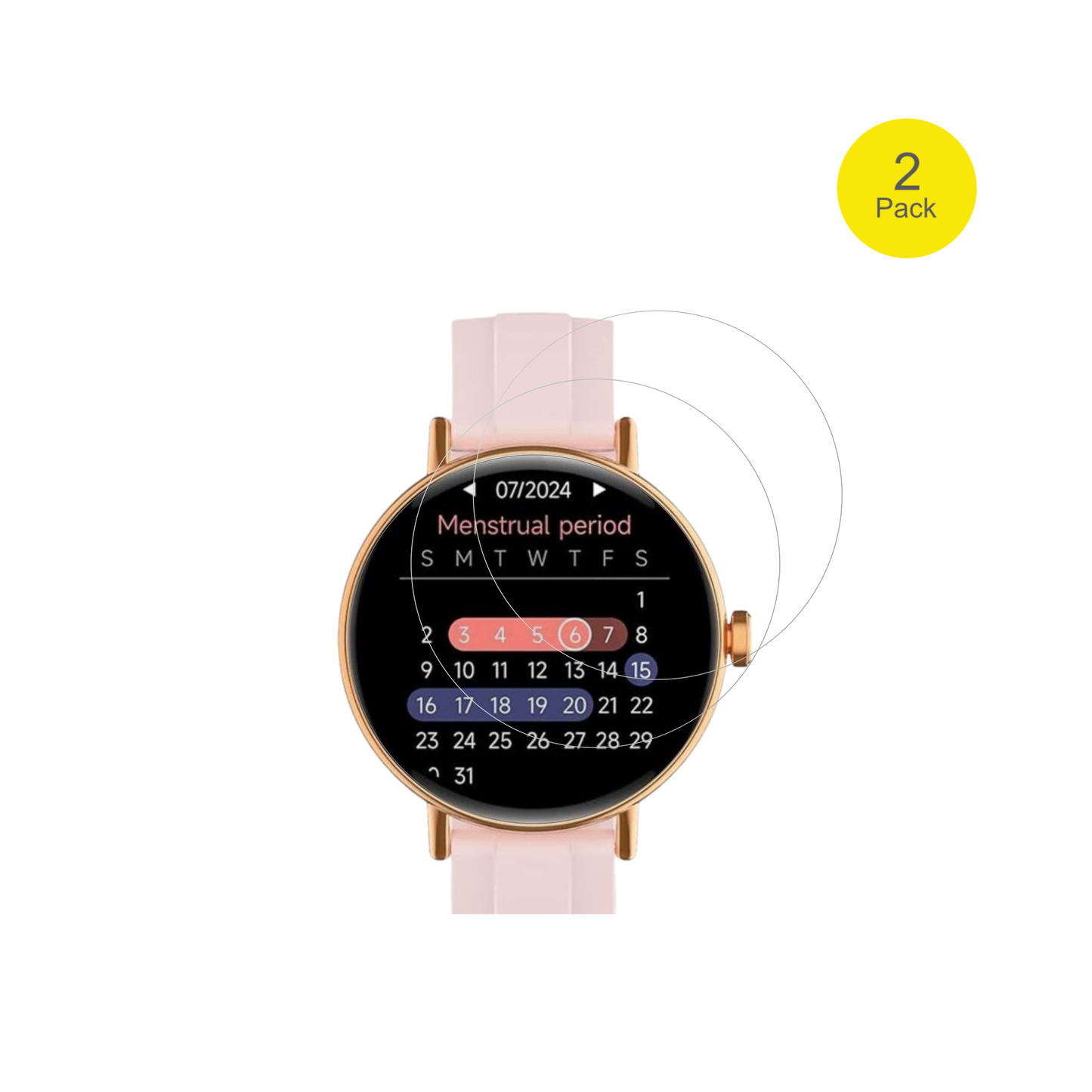 YoeverSmartwatch 1.27 Zoll mit aufgebrachter dipos Displayschutzfolie, glasklare Darstellung ohne Einschränkungen