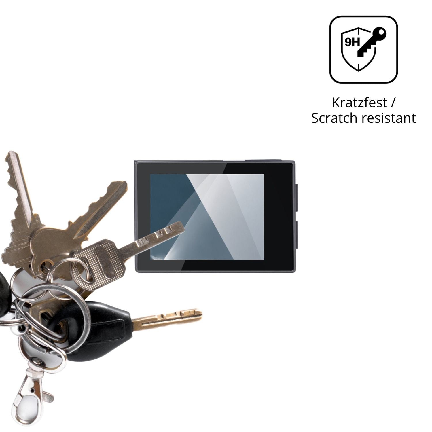 dipos Displayschutz für Yonvim Actioncam 4K, transparente Oberfläche, perfekte Passform auch für die Rundungen