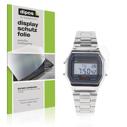Matte Displayschutzfolie von dipos passend für Yosoo Health Gear S3, präziser Zuschnitt und blasenfrei montiert