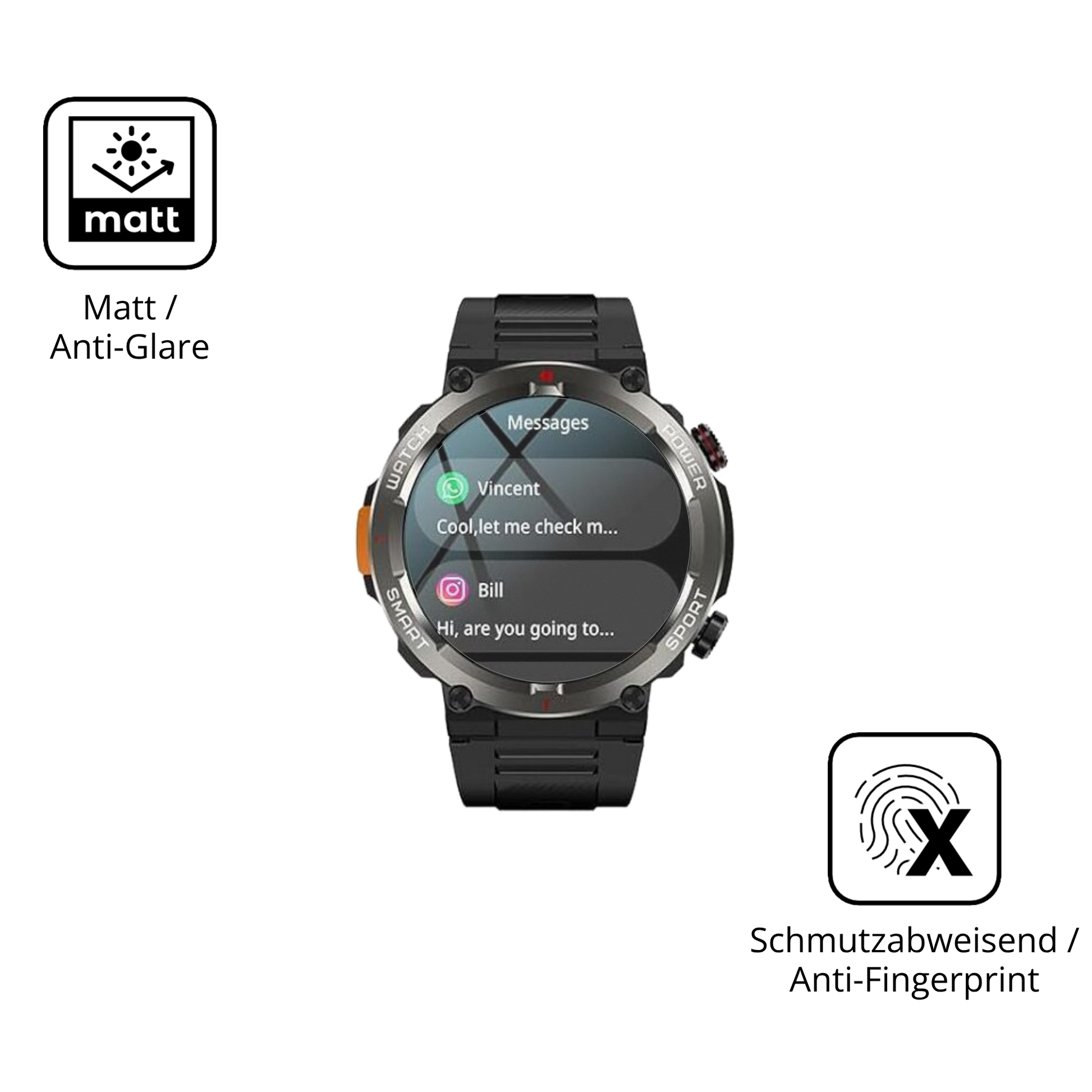 9H Hartbeschichtete, flexible Folie passend zugeschnitten für Yxtel W50 Pro