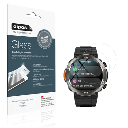 Klare Displayschutzfolie von dipos passend für Yxtel W50 Pro, 9H kratzfest und blasenfrei montiert