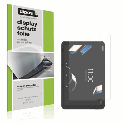Matte Displayschutzfolie von dipos passend für Zebra ET401 10.1, präziser Zuschnitt und blasenfrei montiert