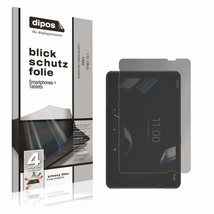 Blickschutzfolie von dipos passend für Zebra ET401 10.1, präziser Zuschnitt und blasenfrei montiert