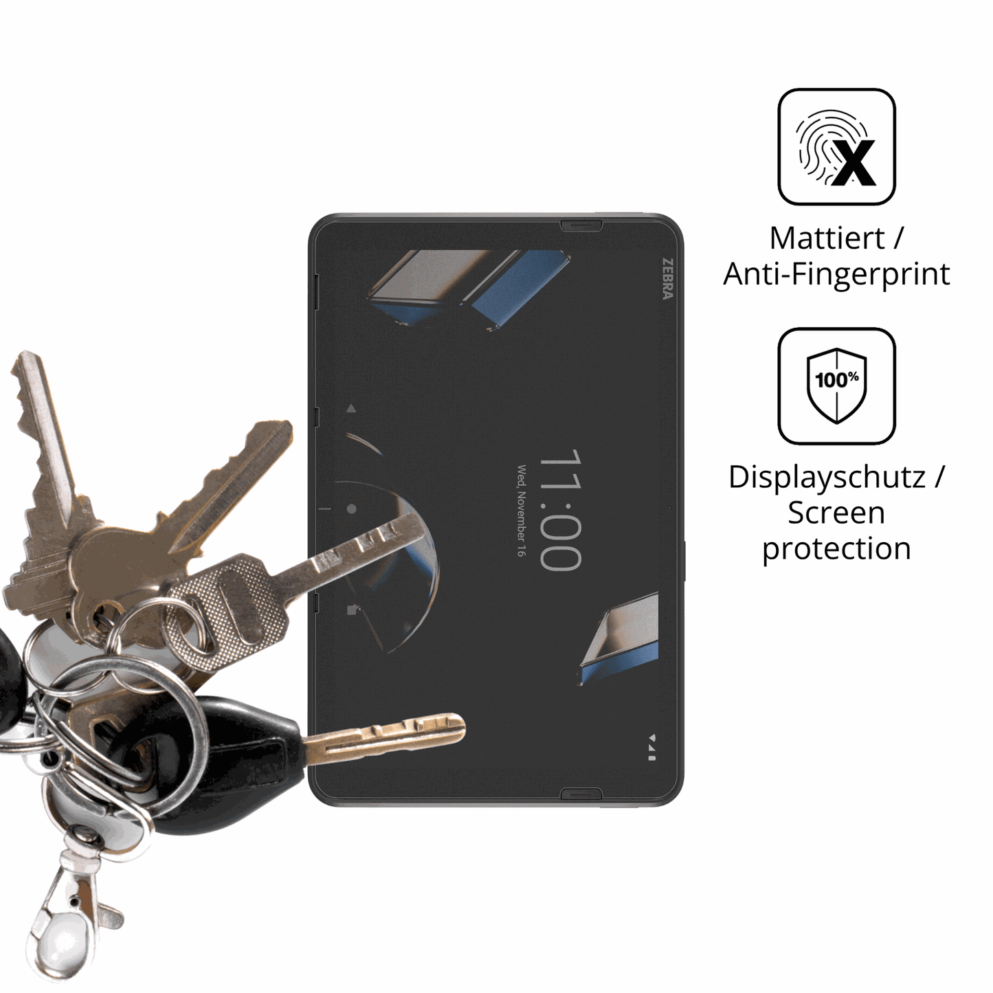 dipos Displayschutz für Zebra ET401 10.1, mattierte Oberfläche, Blickschutzfilter und perfekter Passform