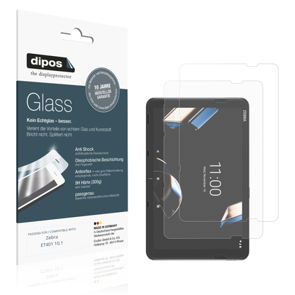 Matte Displayschutzfolie von dipos passend für Zebra ET401 10.1, 9H kratzfest und blasenfrei montiert