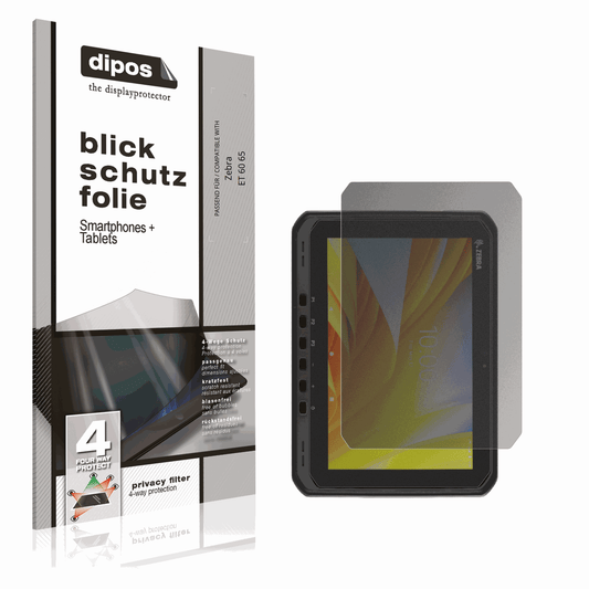 Blickschutzfolie von dipos passend für Zebra ET 60 65, präziser Zuschnitt und blasenfrei montiert