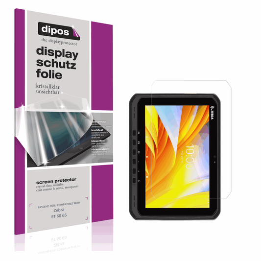 Klare Displayschutzfolie von dipos passend für Zebra ET 60 65, präziser Zuschnitt und blasenfrei montiert