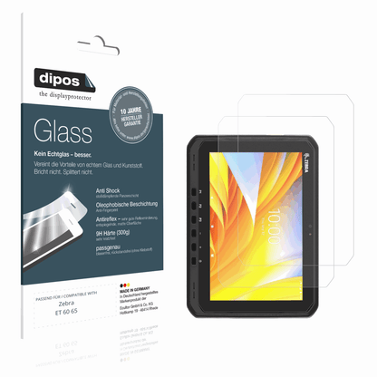 Matte Displayschutzfolie von dipos passend für Zebra ET 60 65, 9H kratzfest und blasenfrei montiert