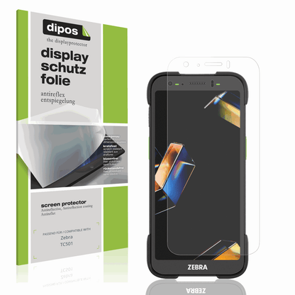 Matte Displayschutzfolie von dipos passend für Zebra TC501, präziser Zuschnitt und blasenfrei montiert