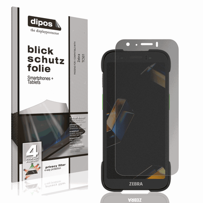 Blickschutzfolie von dipos passend für Zebra TC501, präziser Zuschnitt und blasenfrei montiert