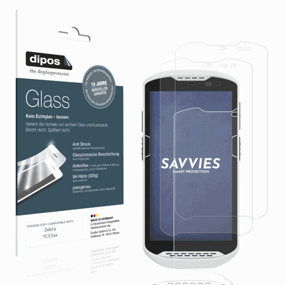 Matte Displayschutzfolie von dipos passend für Zebra TC57ax, 9H kratzfest und blasenfrei montiert