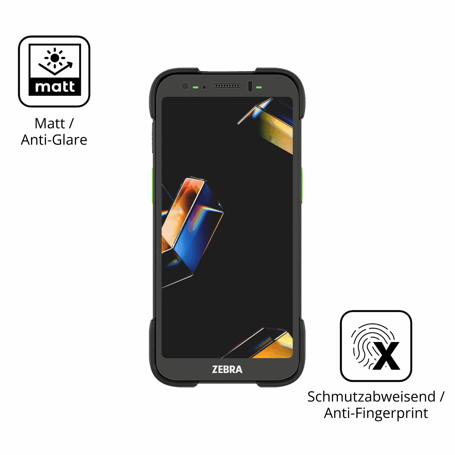 Dünne und entspiegelnde Folie passend zugeschnitten für Zebra TC501