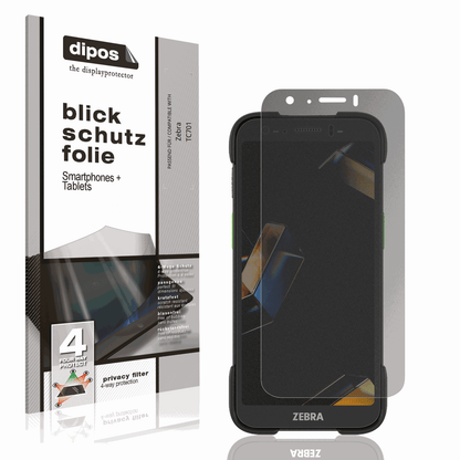 Blickschutzfolie von dipos passend für Zebra TC701, präziser Zuschnitt und blasenfrei montiert