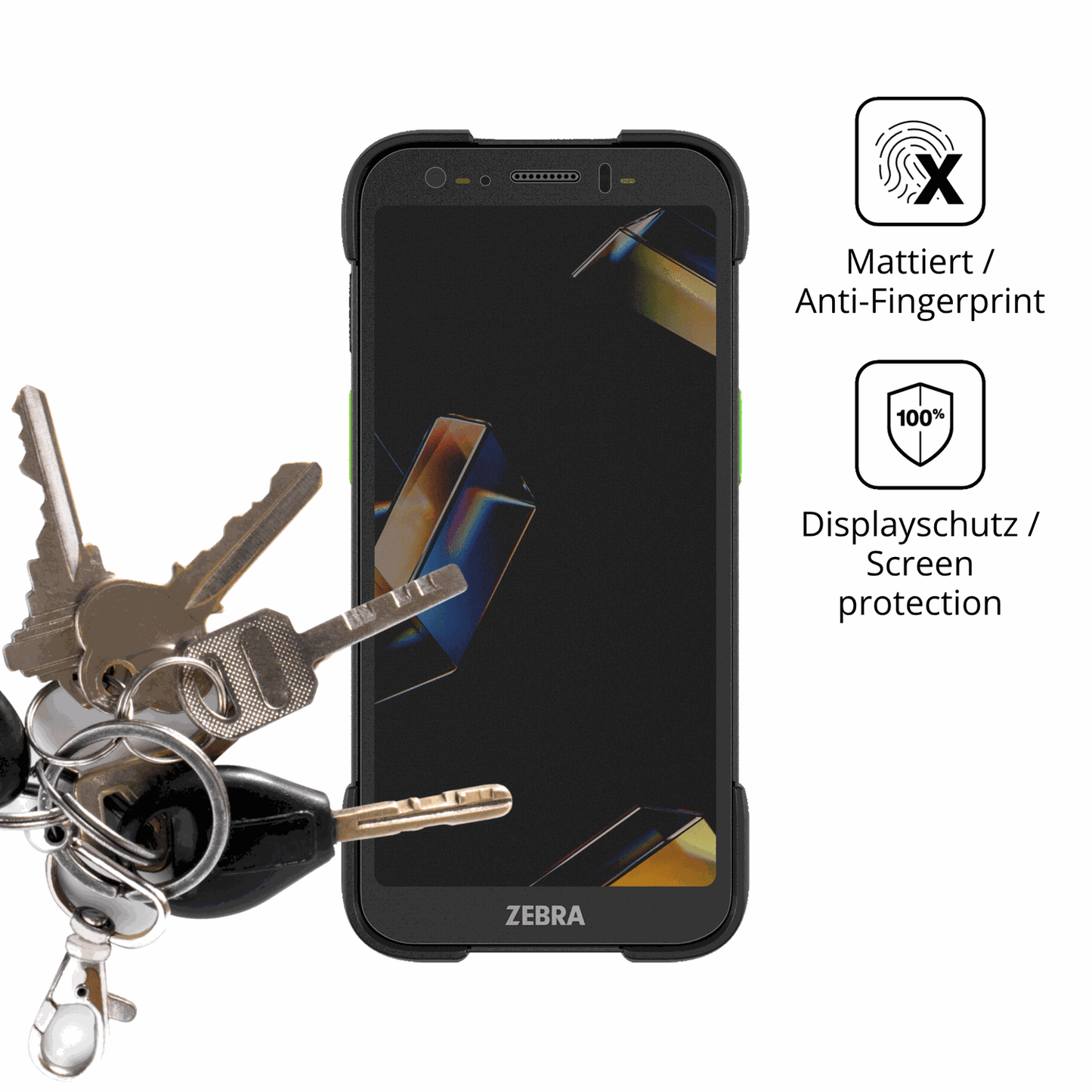 dipos Displayschutz für Zebra TC501, mattierte Oberfläche, Blickschutzfilter und perfekter Passform