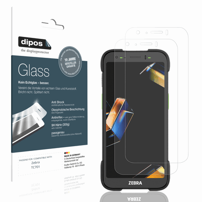 Matte Displayschutzfolie von dipos passend für Zebra TC701, 9H kratzfest und blasenfrei montiert