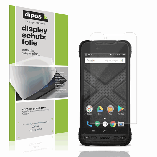 Matte Displayschutzfolie von dipos passend für Zebra Xplore M60, präziser Zuschnitt und blasenfrei montiert