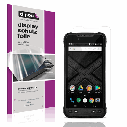 Klare Displayschutzfolie von dipos passend für Zebra Xplore M60, präziser Zuschnitt und blasenfrei montiert
