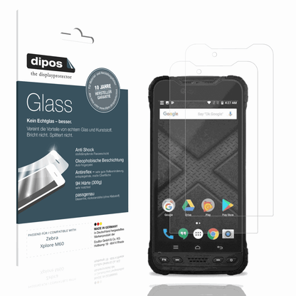 Matte Displayschutzfolie von dipos passend für Zebra Xplore M60, 9H kratzfest und blasenfrei montiert