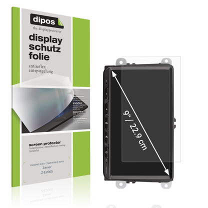 Matte Displayschutzfolie von dipos passend für Zenec Z-E2065, präziser Zuschnitt und blasenfrei montiert