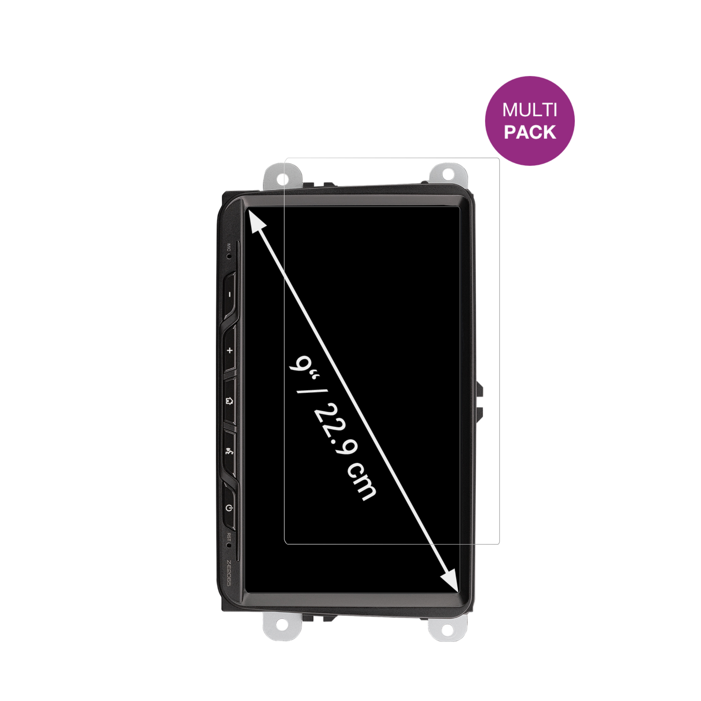 ZenecZ-E2065 mit aufgebrachter dipos Displayschutzfolie, glasklare Darstellung ohne Einschränkungen