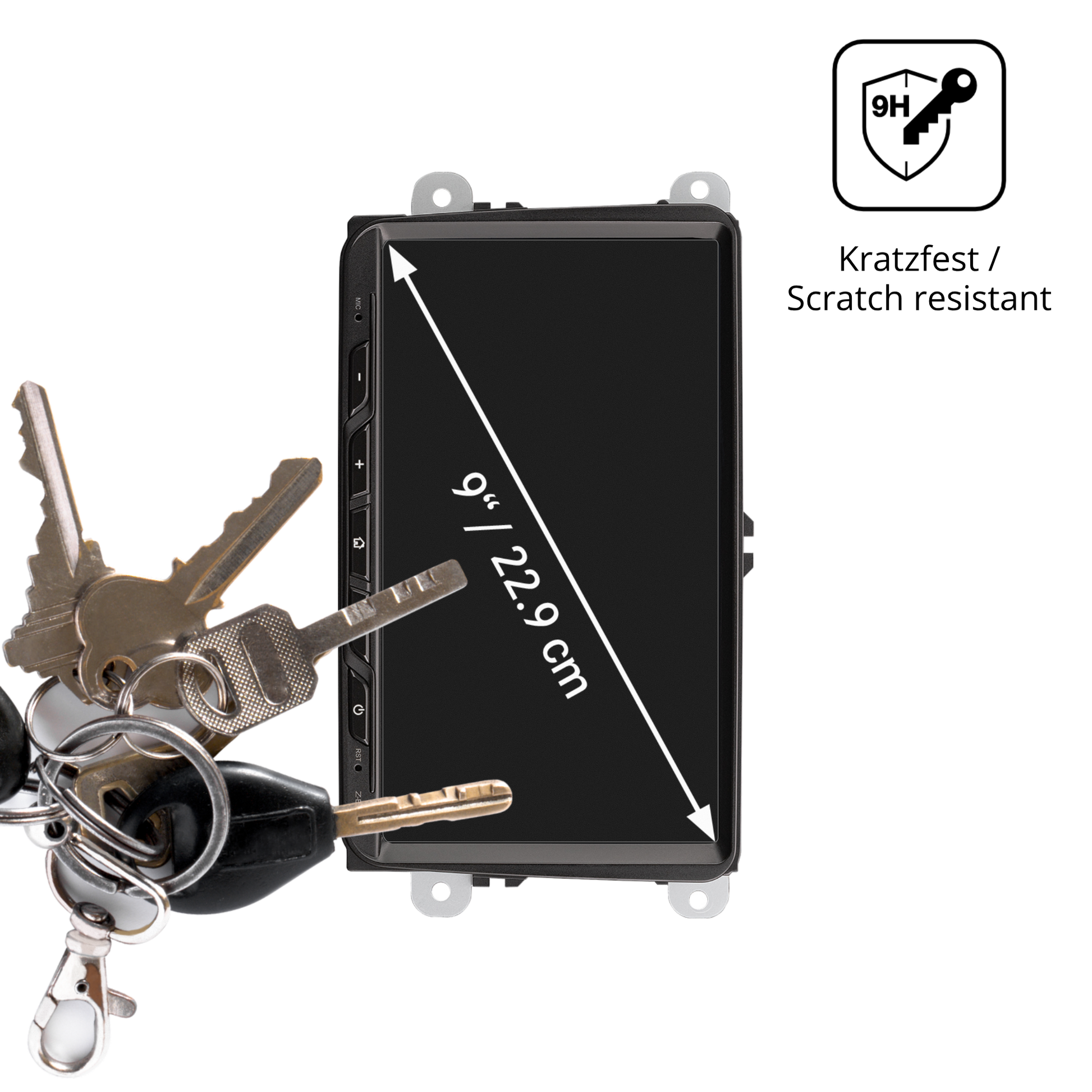 dipos Displayschutz für Zenec Z-E2065, mattierte Oberfläche, robuste Festigkeit und perfekte Passform