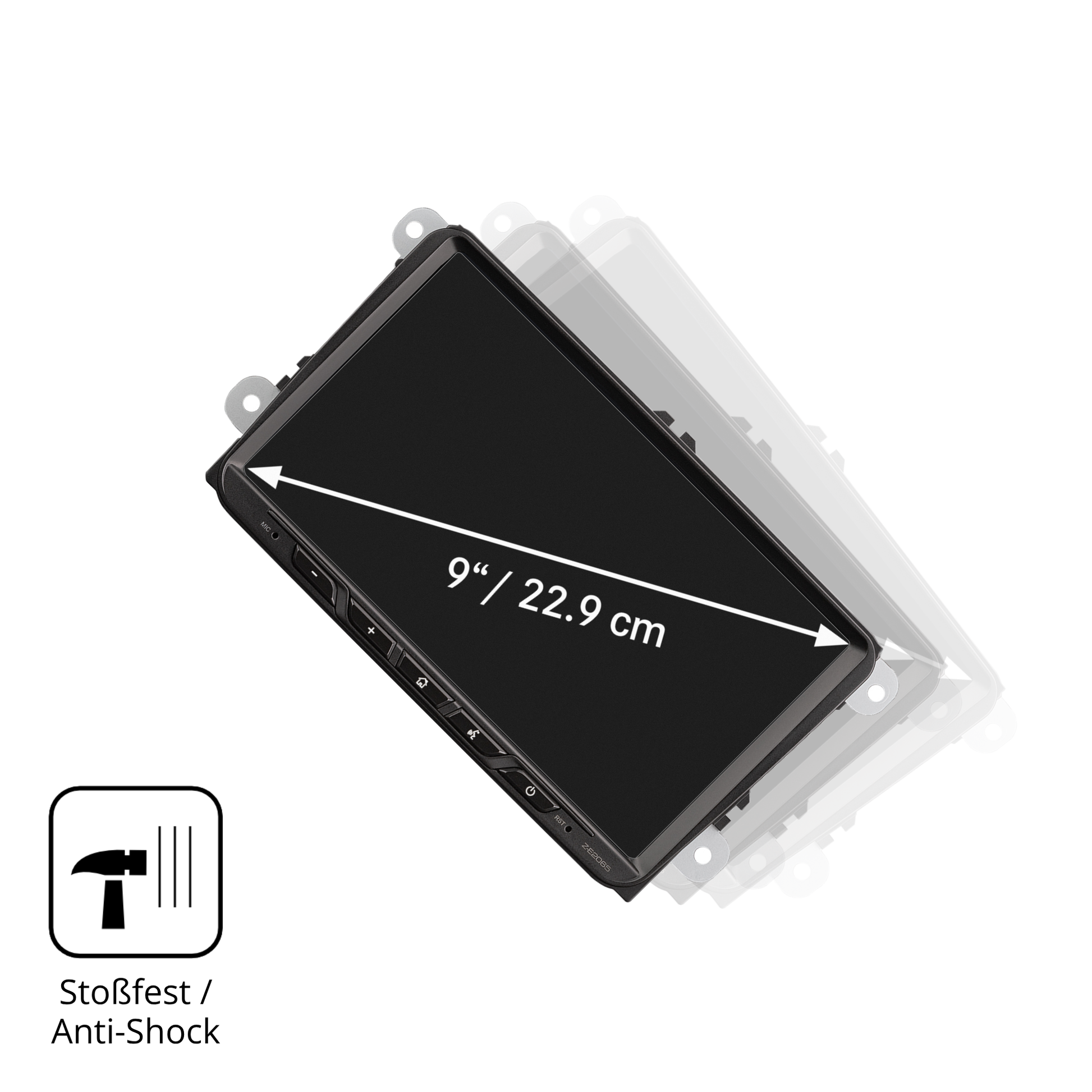 Schutz gegen Kratzer auf dem Zenec Z-E2065 Glas durch Schlüssel, Stöße gegen die Tischkante oder Stürze