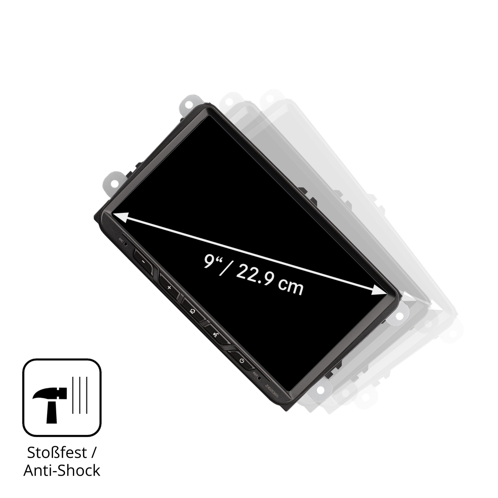 Schutz gegen Kratzer auf dem Zenec Z-E2065 Glas durch Schlüssel, Stöße gegen die Tischkante oder Stürze