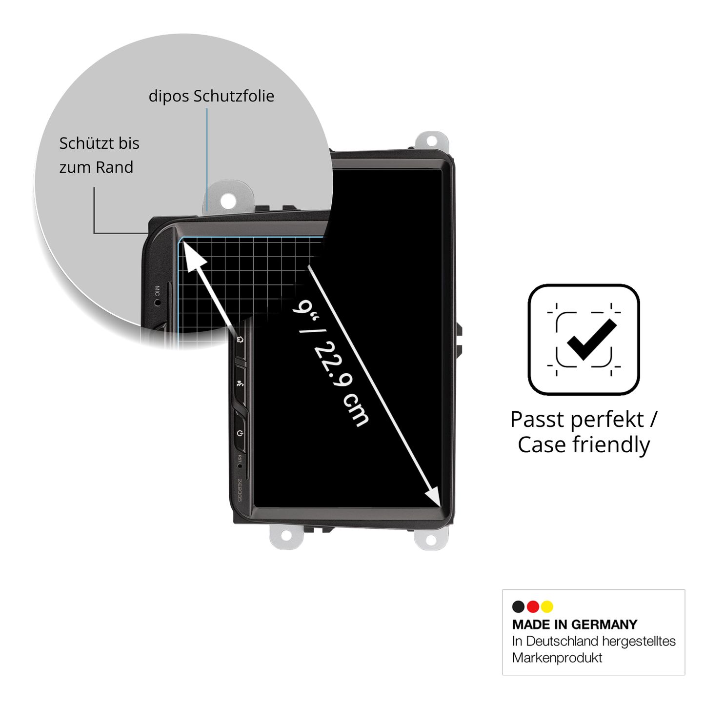 Besonders flexibler Displayschutz mit Anti-Shock-Schicht im Materialmix