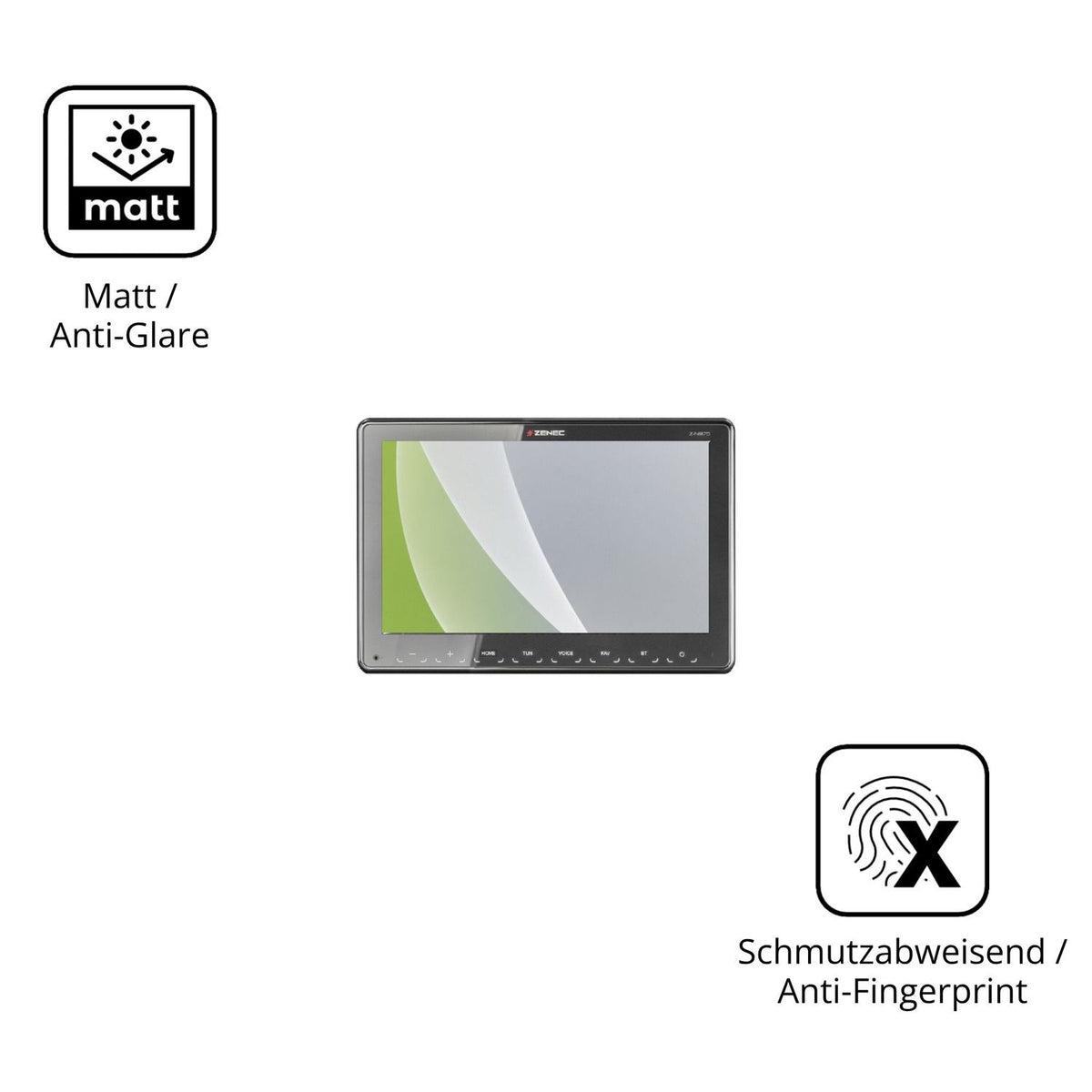 2x Screen Protector for Zenec Z-N975 Protection Anti Glare dipos