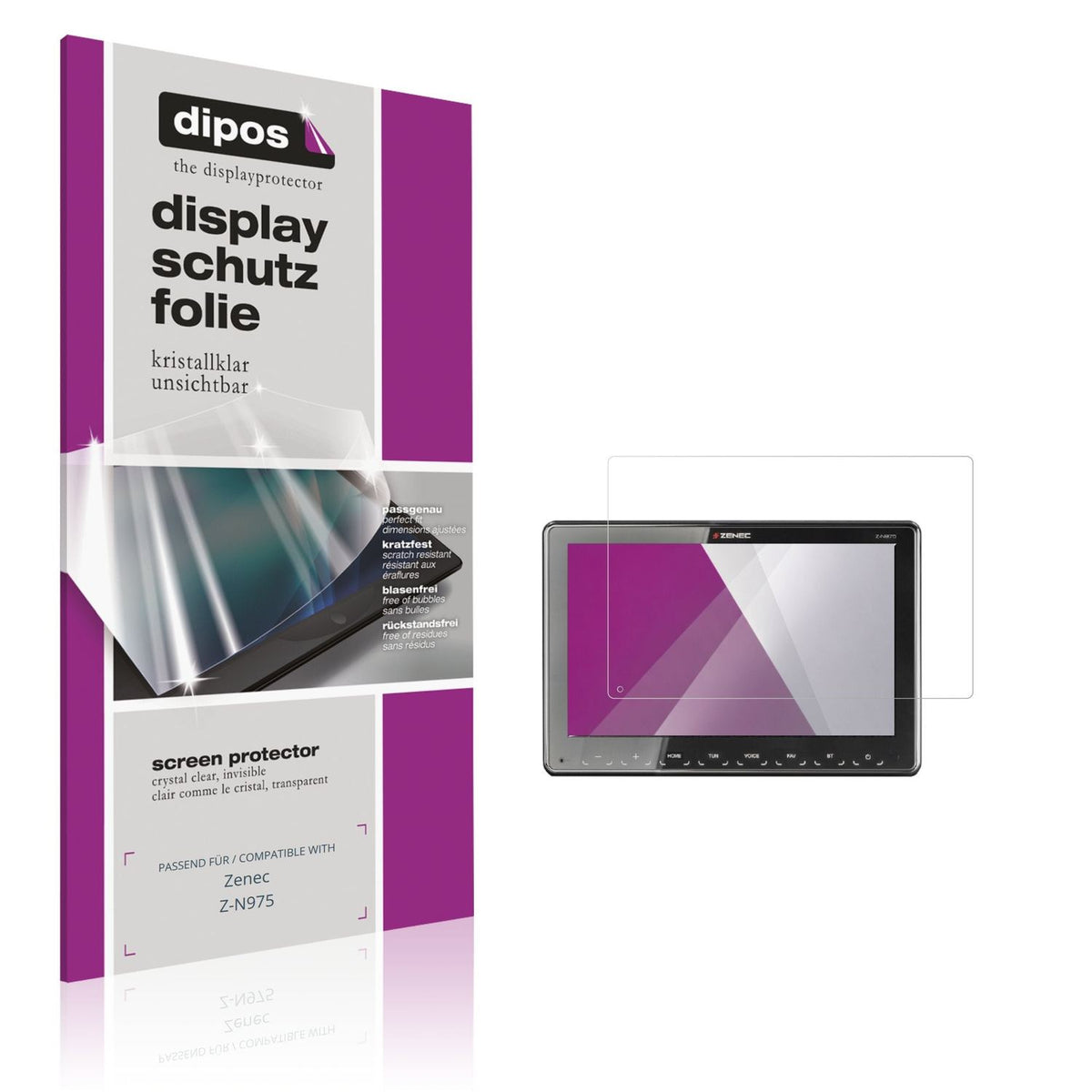 2x Screen Protector for Zenec Z-N975 Protection Crystal Clear dipos