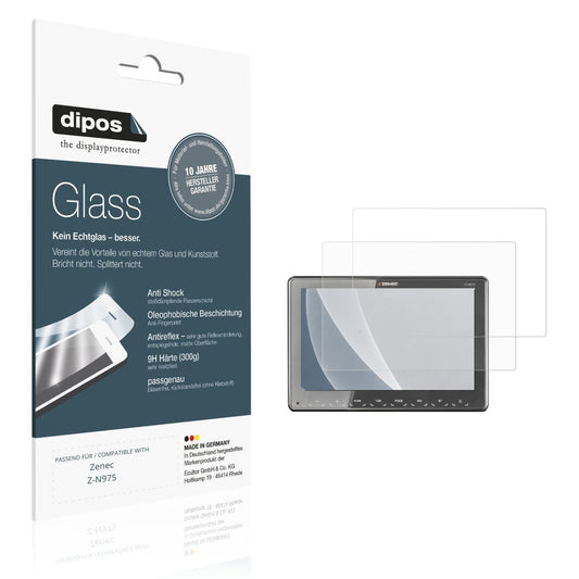 2x Screen Protector for Zenec Z-N975 matte Flexible Glass 9H dipos