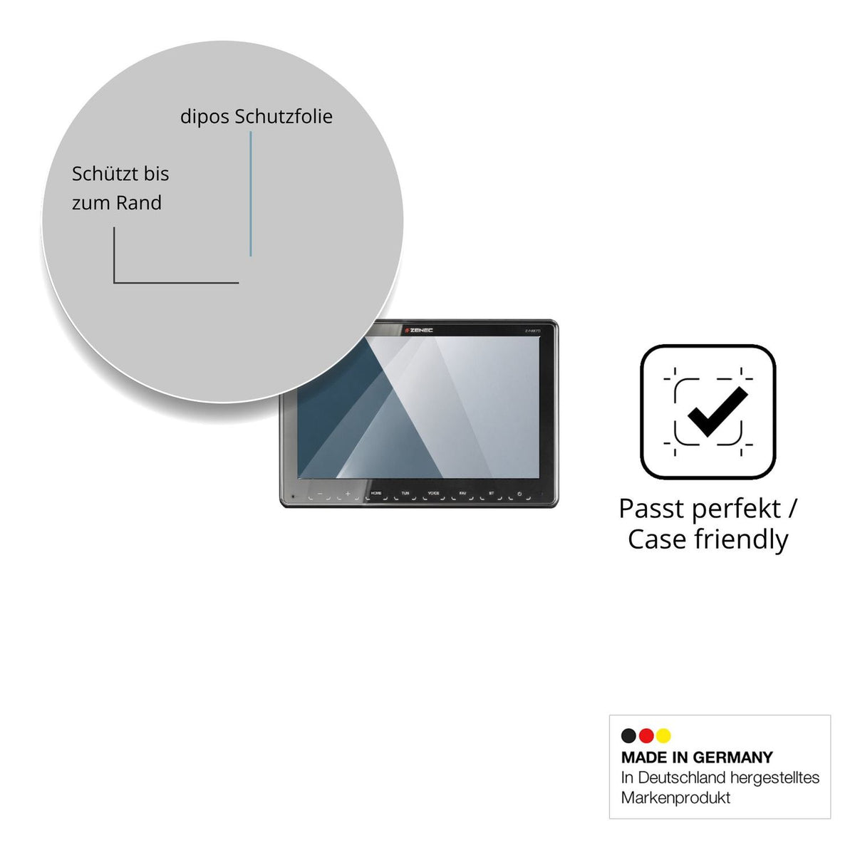 2x Screen Protector for Zenec Z-N975 Flexible Glass 9H dipos