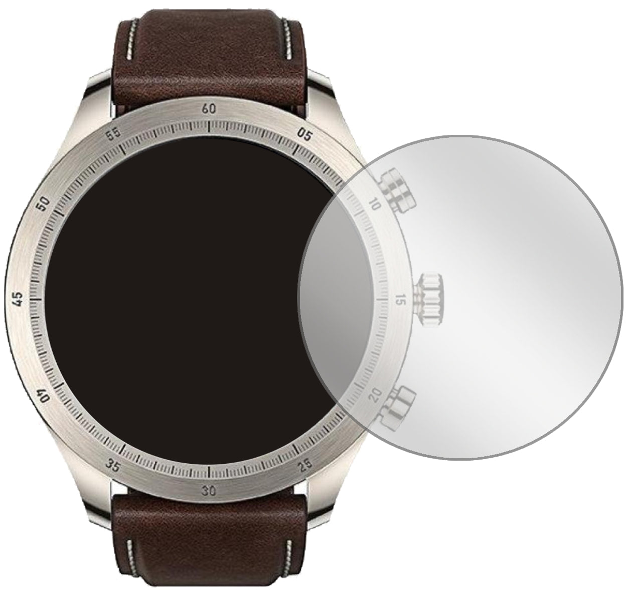 ZeppZ Smartwatch mit aufgebrachter dipos Displayschutzfolie, glasklare Darstellung ohne Einschränkungen
