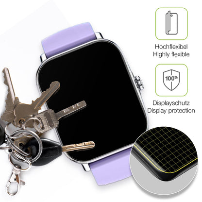 dipos Displayschutz für Zhizhi Smartwatch P90 1.85 Zoll, transparente Oberfläche, perfekte Passform auch für die Rundungen