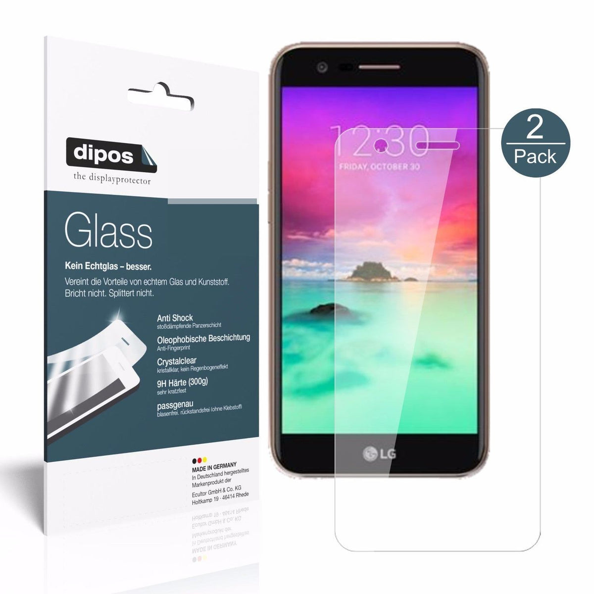9H Clear Screen Protector for LG K10 2017 – Shatterproof, Crystal Clear | dipos