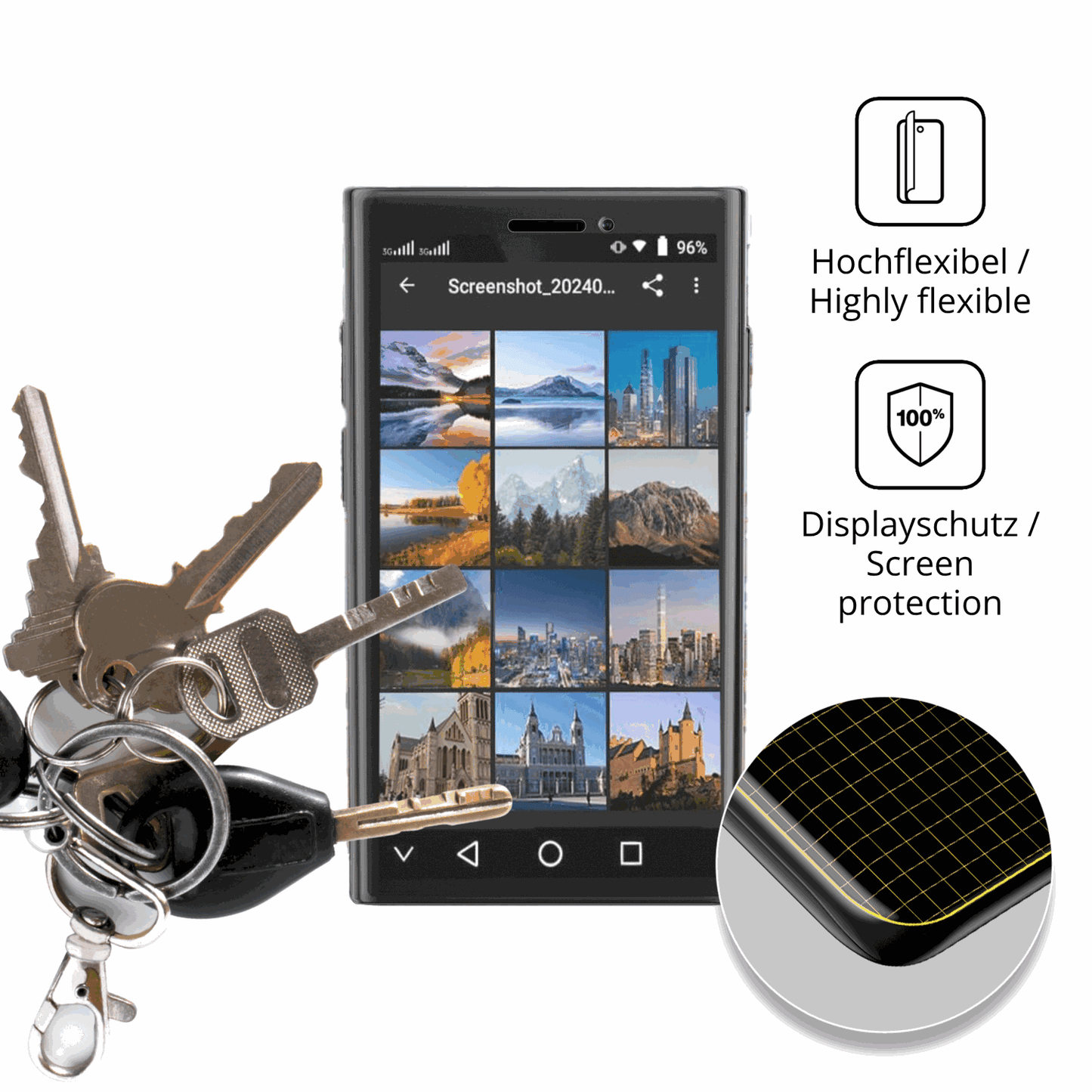 dipos Displayschutz für ZOKOE XS-24-Pro, transparente Oberfläche, perfekte Passform auch für die Rundungen
